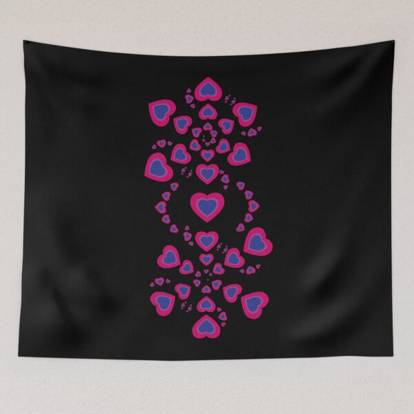 Item preview, Bisexual Pride Heart Pattern (Black Background) designed and sold by dysperdis.