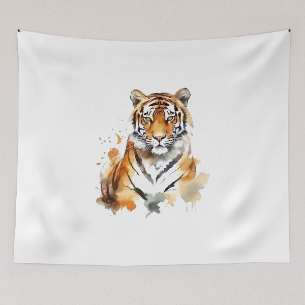 Item preview, Watercolor Tiger Head Colorful Art designed and sold by MeritShop.