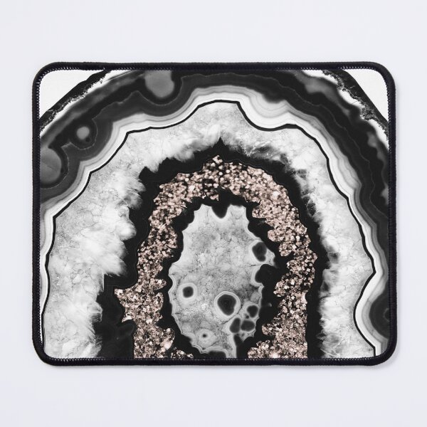 Item preview, Gray Black White Agate with Rose Gold Glam #3 (Photo of Glitter Only - Not Reflective) designed and sold by Anita's & Bella's Art.