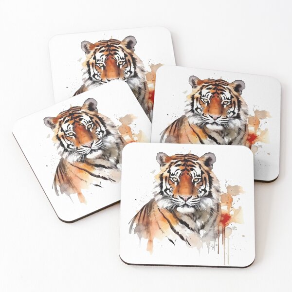 Item preview, Tiger Head Colorful Watercolor Art designed and sold by MeritShop.