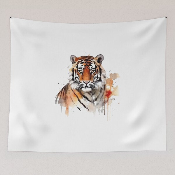 Item preview, Tiger Head Colorful Watercolor Art designed and sold by MeritShop.