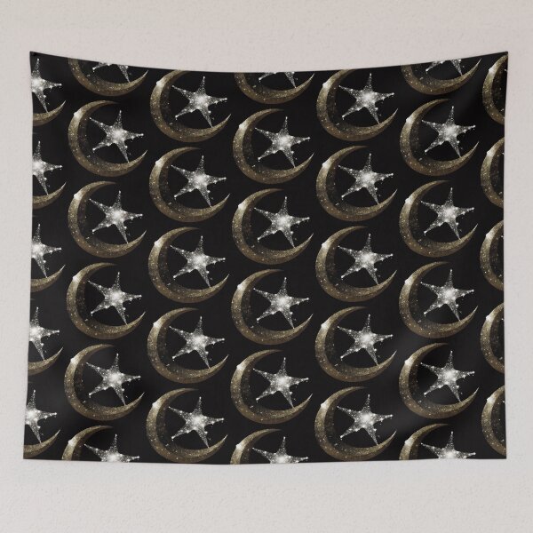 Item preview, Moon and Stars Alight: Glittering Nighttime Delight designed and sold by Delightandarts.