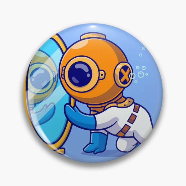 Item preview, "Reflections of Wonder: Cute Diver with Mirror" designed and sold by hjian8219.