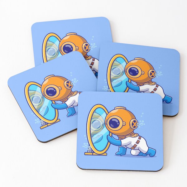 Item preview, "Reflections of Wonder: Cute Diver with Mirror" designed and sold by hjian8219.