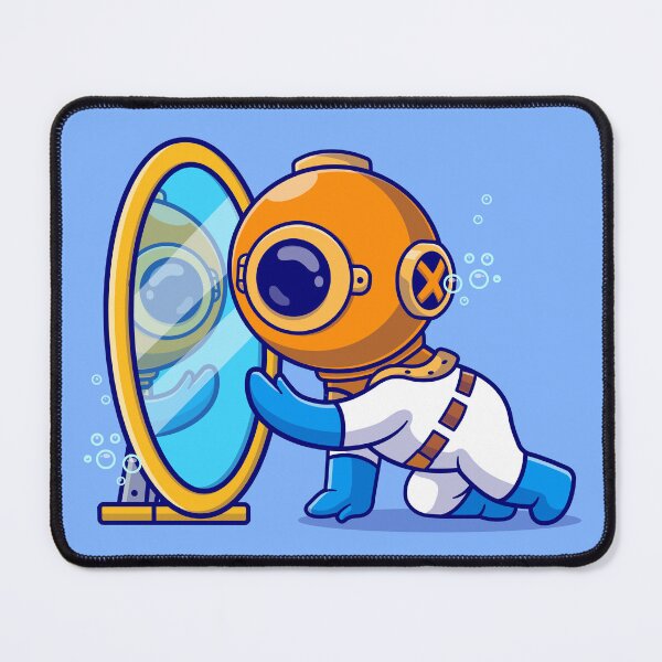 Item preview, "Reflections of Wonder: Cute Diver with Mirror" designed and sold by hjian8219.