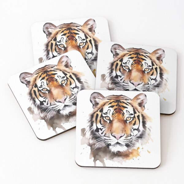 Item preview, Colorful Tiger Head Watercolor Art designed and sold by MeritShop.