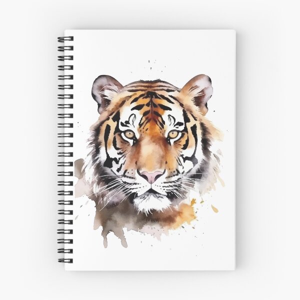 Artikelvorschau, Bunte Tigerkopf-Aquarellkunst entworfen und verkauft von MeritShop.