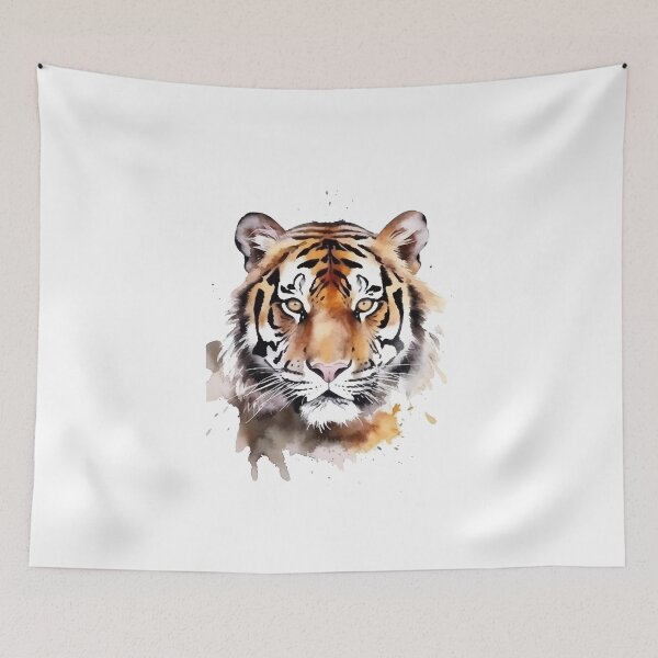 Item preview, Colorful Tiger Head Watercolor Art designed and sold by MeritShop.