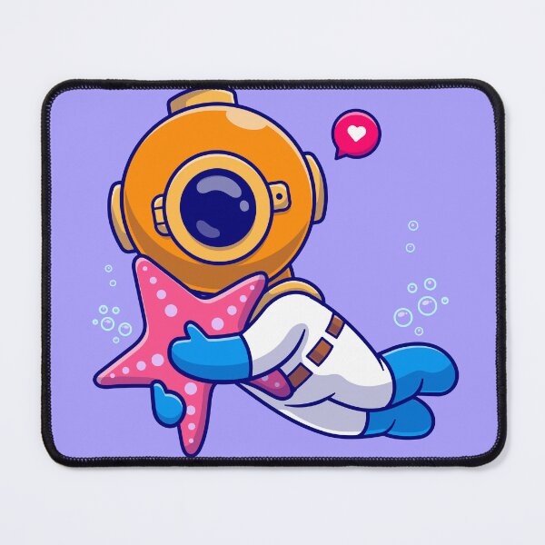 Item preview, Seaside Serenity: Cute Diver with Starfish" designed and sold by hjian8219.