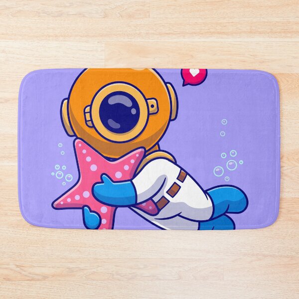 Item preview, Seaside Serenity: Cute Diver with Starfish" designed and sold by hjian8219.