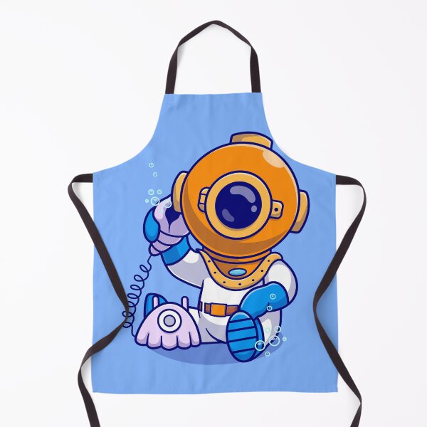 Item preview, Title: "Oceanic Connection: Cute Diver with Shell Phone" designed and sold by hjian8219.
