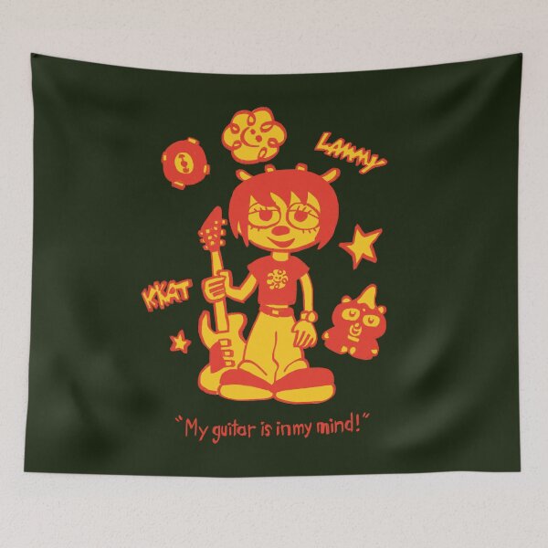 Item preview, Ransroom draws My Guitar is In My Mind lammy in red and yellow / um jammer lammy sheep girl designed and sold by RansRoom.