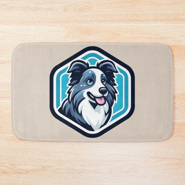 Item preview, Border Collie Blue Merle Herding Dog Cartoon Illustration designed and sold by CoffeeIsATrip.