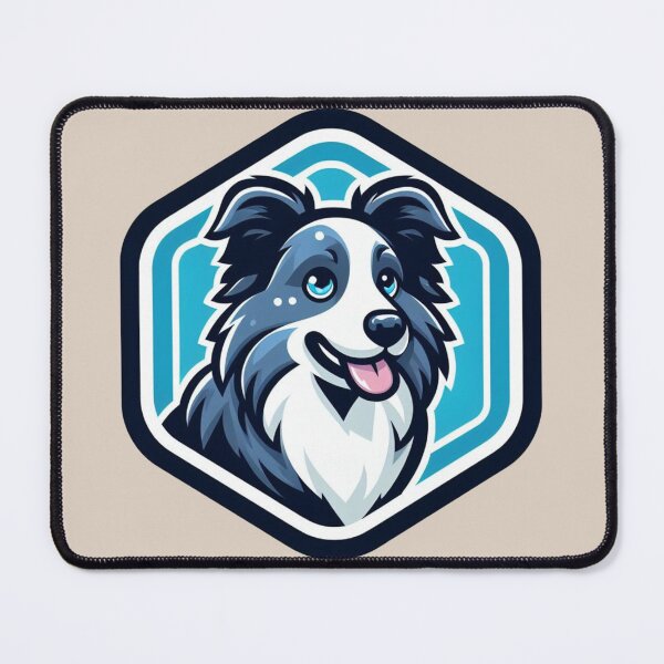 Item preview, Border Collie Blue Merle Herding Dog Cartoon Illustration designed and sold by CoffeeIsATrip.