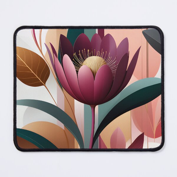 Item preview, Mid Century Modern Abstract Botanical Floral Pattern Berry, Gold #2 designed and sold by Prints and Lifestyle.