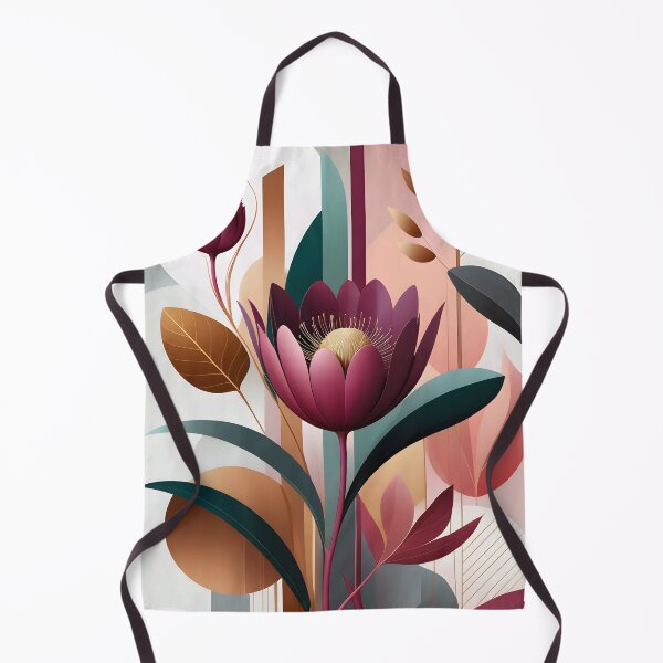 Item preview, Mid Century Modern Abstract Botanical  Floral Pattern Berry, Gold #2 designed and sold by Prints and Lifestyle.