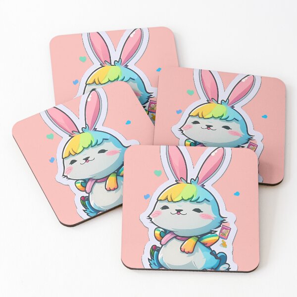 Item preview, "Rainbow Hues and Bunny Adventures: A Whimsical Y2K Tale! designed and sold by VectorVortex.