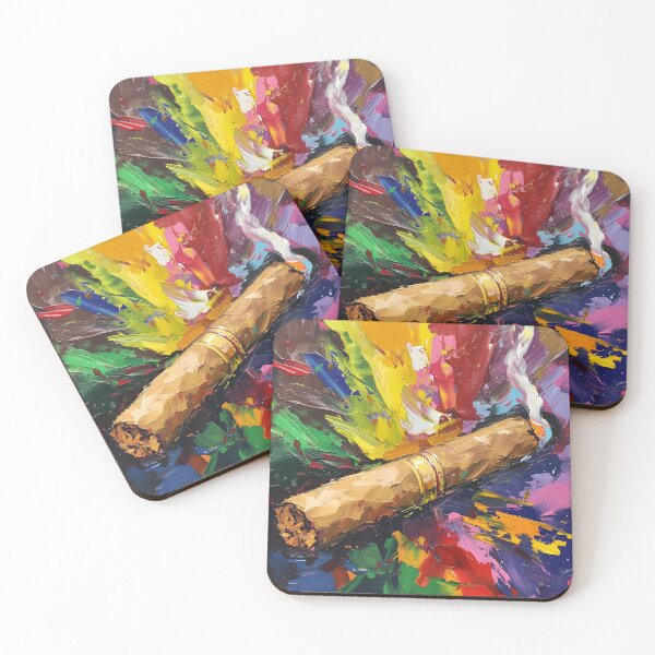Item preview, Impasto Intrigue- Fauvist Celebration of Cigar's Vibrant Dance and Smoky Whimsy AI Generated designed and sold by OlfactoART Studio.
