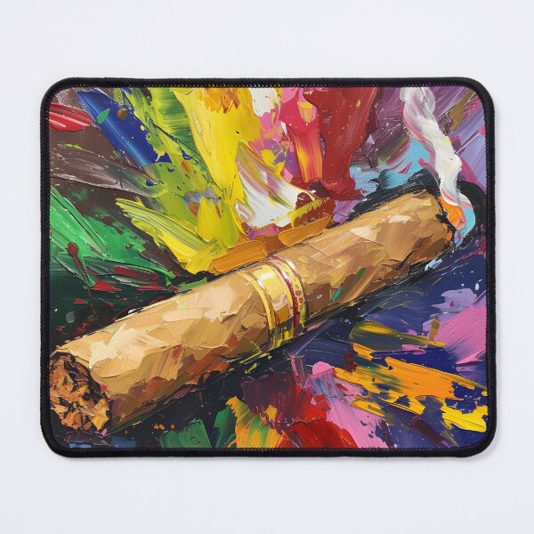 Item preview, Impasto Intrigue- Fauvist Celebration of Cigar's Vibrant Dance and Smoky Whimsy AI Generated designed and sold by OlfactoART Studio.