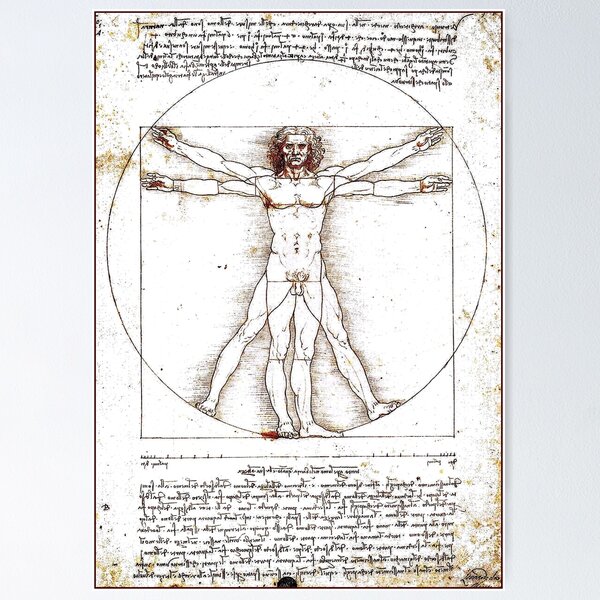 Item preview, LEONARDO DA VINCI: Ancient Vitruvian Man Print designed and sold by posterbobs.