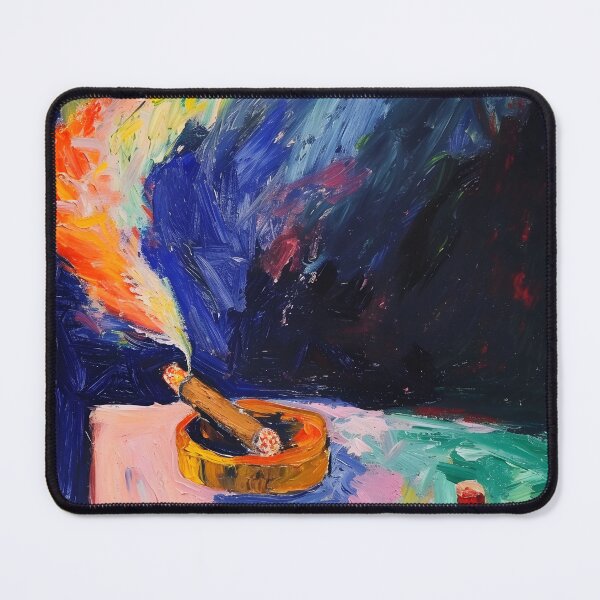 Item preview, Fauvist Fusion- A Celebration of Cigar's Vibrant Dance in Impasto Splendor Generative AI designed and sold by OlfactoART Studio.