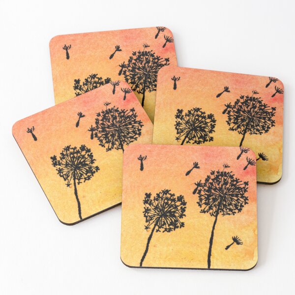 Item preview, Dandelion silhouette on Watercolor background designed and sold by Aithlin123.