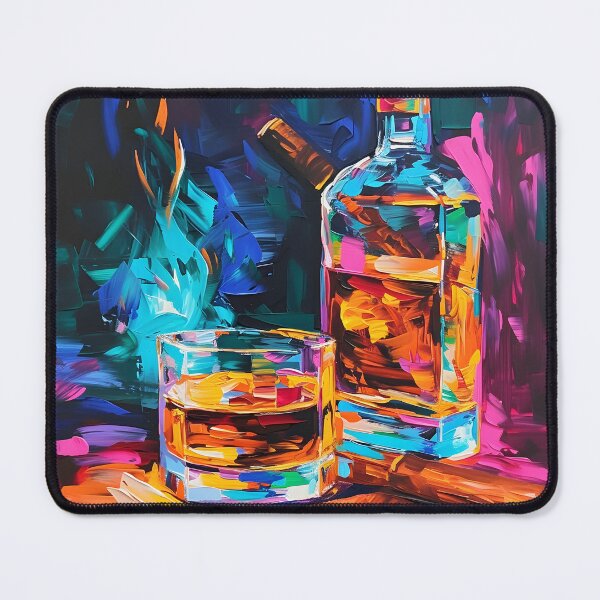 Item preview, Impasto Nocturne- Whiskey and Cigar Soiree in a Vivid Dance of Colors Generative AI designed and sold by OlfactoART Studio.