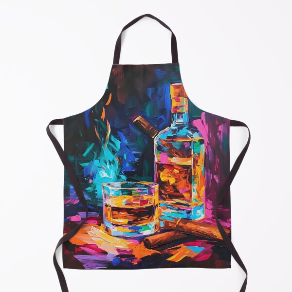 Item preview, Impasto Nocturne- Whiskey and Cigar Soiree in a Vivid Dance of Colors Generative AI designed and sold by OlfactoART Studio.