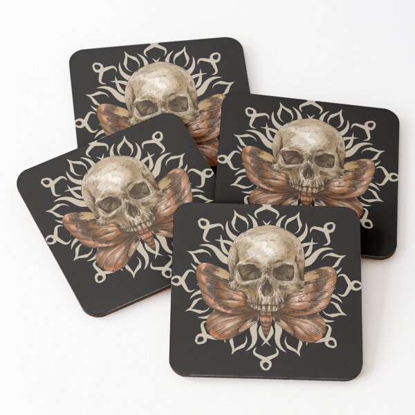 Item preview, Skull moth with ornament - Gothic, skull motif designed and sold by CorvusLunaArt.