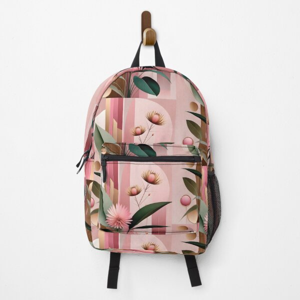 Item preview, Mid Century Botanical Retro Geometric Leaves Florals Pink, Green designed and sold by Prints and Lifestyle.