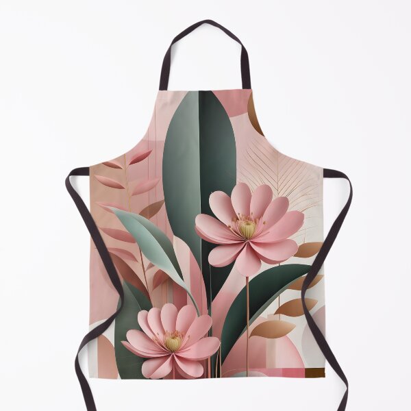 Item preview, Mid Century Botanical Retro Geometric Leaves Florals Pink, Green designed and sold by Prints and Lifestyle.