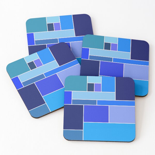 Item preview, Retro blue abstract geometric pattern designed and sold by pauloneill-art.