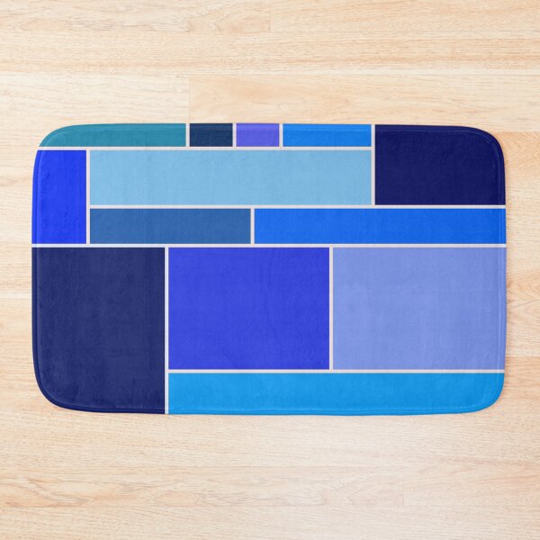 Item preview, Retro blue abstract geometric pattern designed and sold by pauloneill-art.