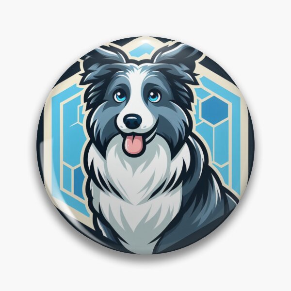 Item preview, Border Collie Blue Merle Herding Dog Cartoon Illustration Smiling designed and sold by CoffeeIsATrip.