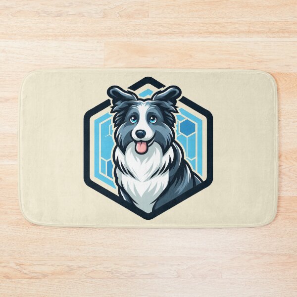 Item preview, Border Collie Blue Merle Herding Dog Cartoon Illustration Smiling designed and sold by CoffeeIsATrip.