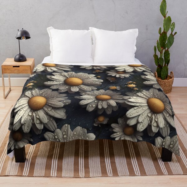 Artikelvorschau, Gänseblümchen. Weiße Blumen Kunst. Wassertropfen. entworfen und verkauft von GiveMeMood.