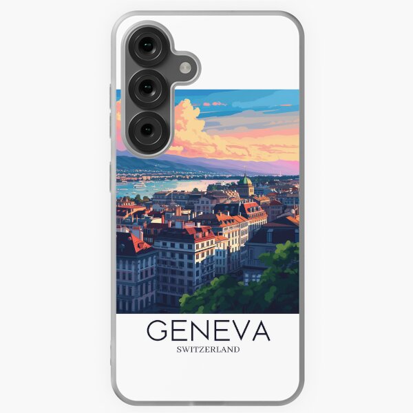 Item preview, A Pop Art Travel Print of Geneva - Switzerland  designed and sold by StudioRedKoala.