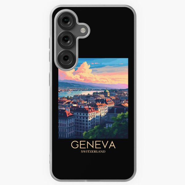 Item preview, A Pop Art Travel Print of Geneva - Switzerland  designed and sold by StudioRedKoala.