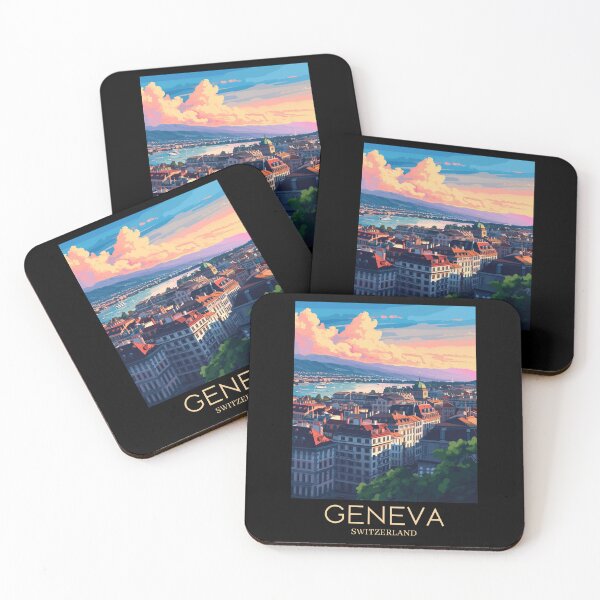 Item preview, A Pop Art Travel Print of Geneva - Switzerland  designed and sold by StudioRedKoala.
