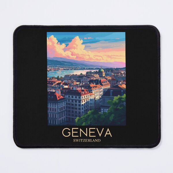 Item preview, A Pop Art Travel Print of Geneva - Switzerland designed and sold by StudioRedKoala.