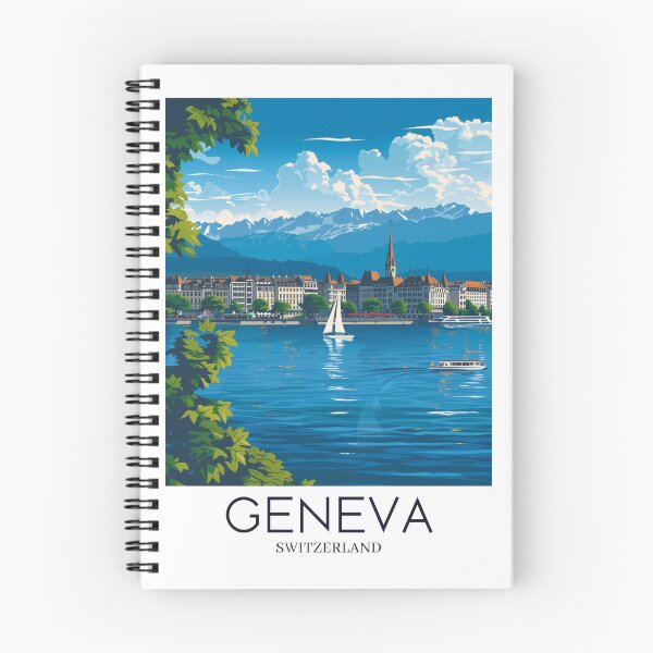 Item preview, A Pop Art Travel Print of Geneva - Switzerland  designed and sold by StudioRedKoala.