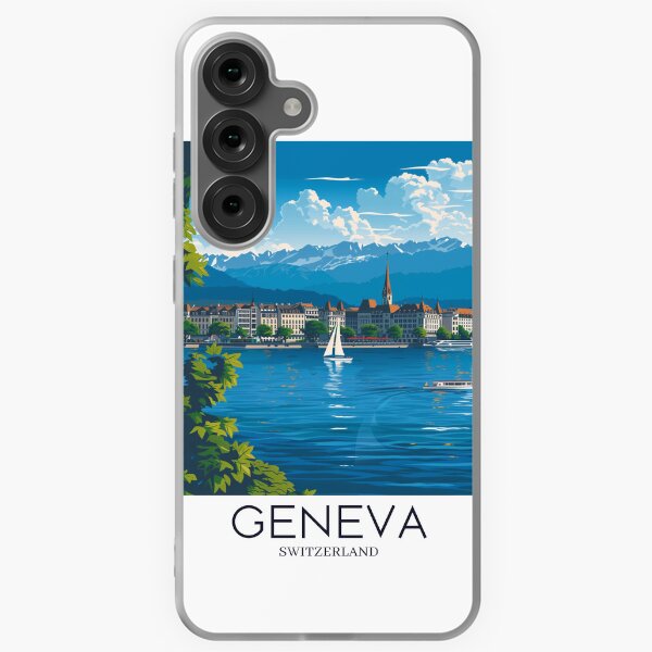 Item preview, A Pop Art Travel Print of Geneva - Switzerland  designed and sold by StudioRedKoala.