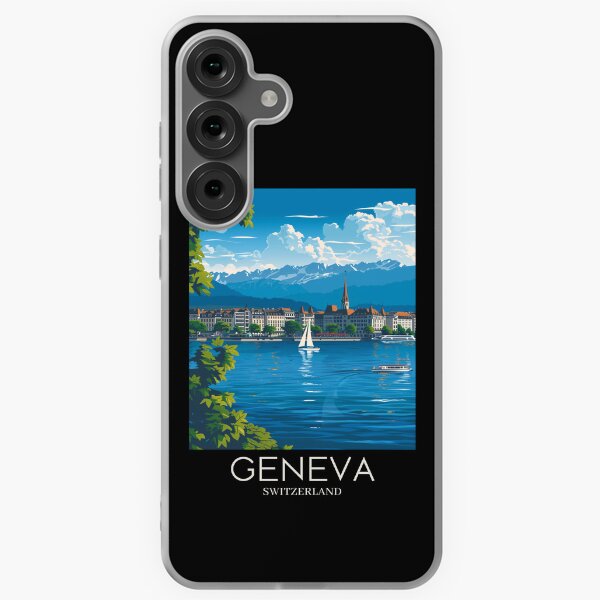 Item preview, A Pop Art Travel Print of Geneva - Switzerland  designed and sold by StudioRedKoala.
