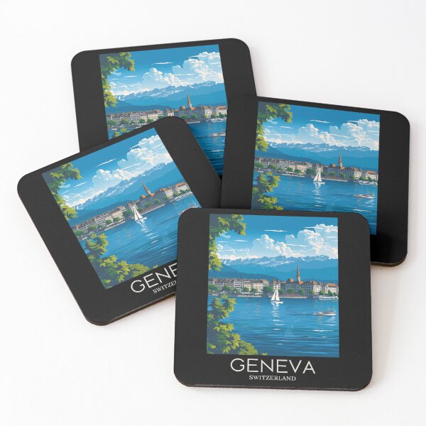 Item preview, A Pop Art Travel Print of Geneva - Switzerland  designed and sold by StudioRedKoala.
