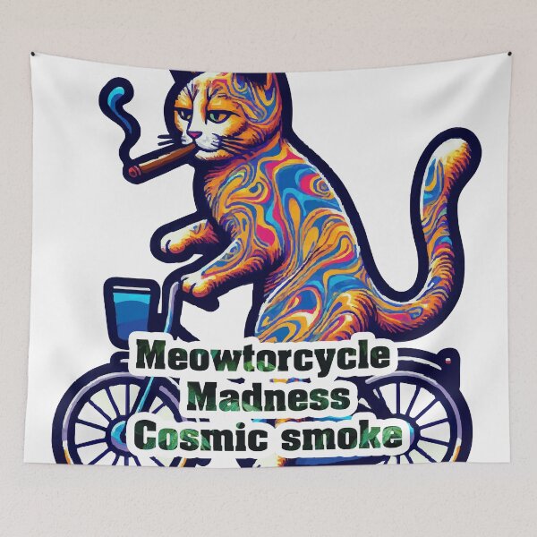 Item preview, Smoking Cat on a Psychedelic Bike Ride  designed and sold by diegomenjivar92.