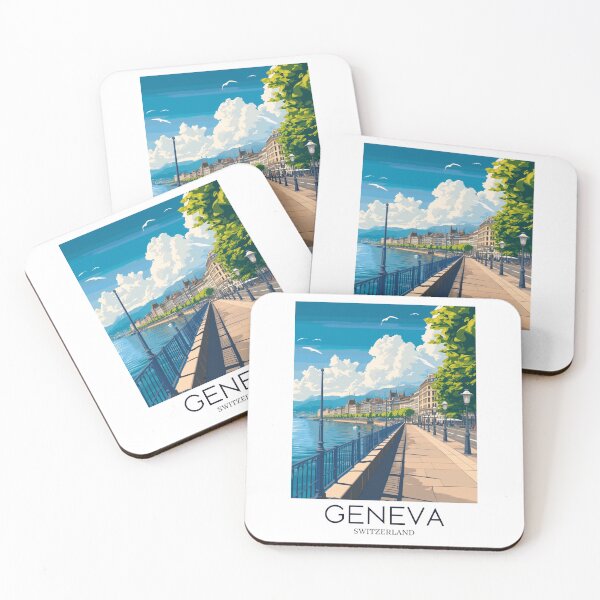 Item preview, A Pop Art Travel Print of Geneva - Switzerland  designed and sold by StudioRedKoala.