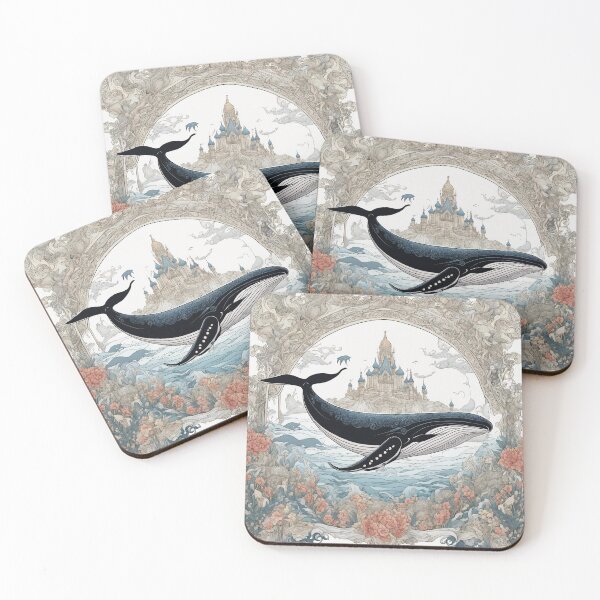 Item preview, Whale sea mammal fairytale fantasy illustration designed and sold by madhatdesigns.