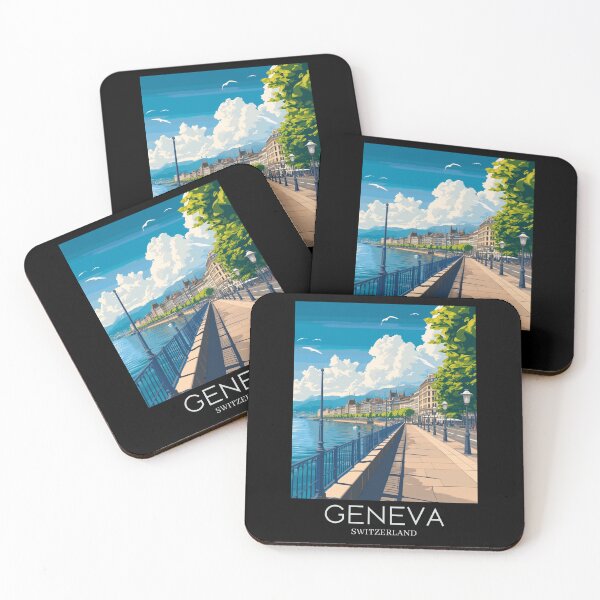 Item preview, A Pop Art Travel Print of Geneva - Switzerland  designed and sold by StudioRedKoala.