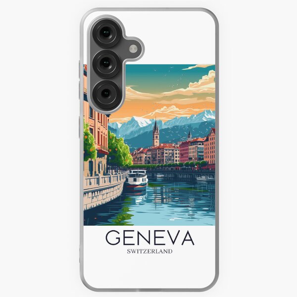 Item preview, A Pop Art Travel Print of Geneva - Switzerland  designed and sold by StudioRedKoala.
