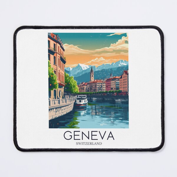 Item preview, A Pop Art Travel Print of Geneva - Switzerland designed and sold by StudioRedKoala.